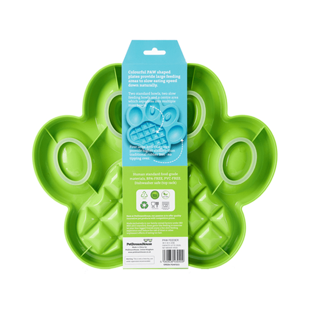 Pet DreamHouse PAW Slow Feeder - Green - Dante’s Pet Shop